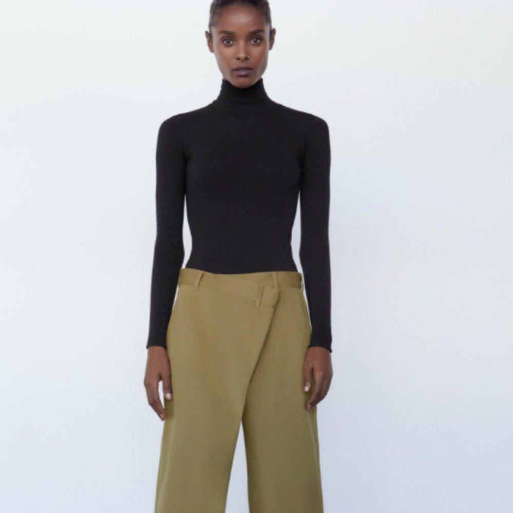 ZARA BLACK 100% MERINO WOOL BODYSUIT - Picture 2 of 4